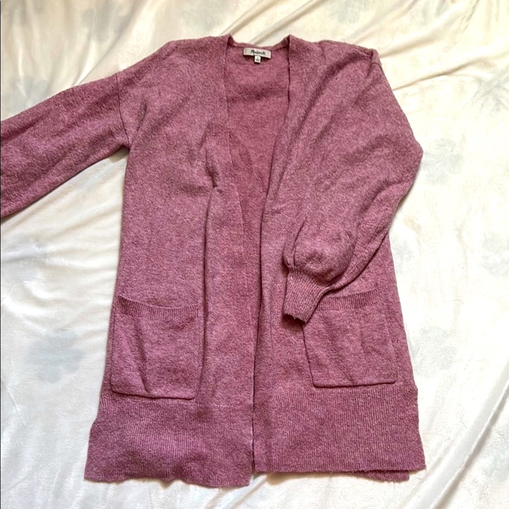 Madewell Edgewater balloon sleeve soft open cardigan
